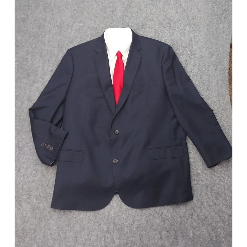 RALPH LAUREN Blazer Jacket Mens 50 R Blue Wool SLIM Sportcoat Business Career